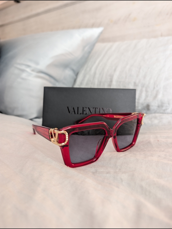 NIB Valentino V-Uno Red Gold Sunglasses VLS-107D-55 Made in Japan MSRP $790 main image 9